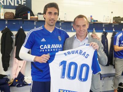 Reconocimiento a Eguaras por su centenar de partidos