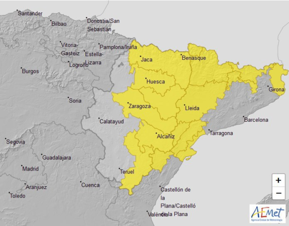 Aviso amarillo por vientos en las tres provincias
