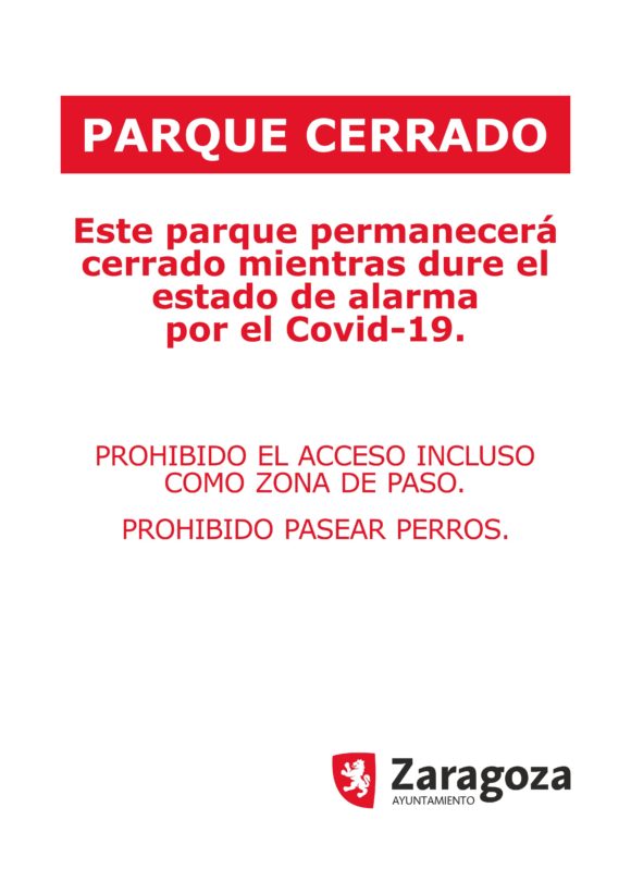 Zaragoza cierra todos sus parques por el coronavirus