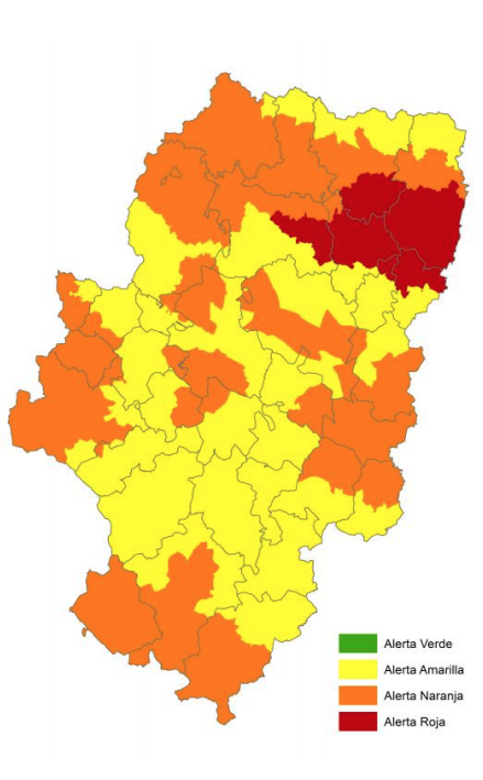 Alerta roja por peligro de incendios forestales en Prepirineo Oriental y Somontano Oriental