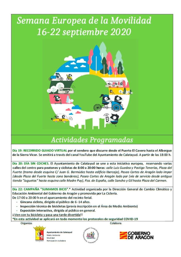 Calatayud celebra la Semana Europea de la Movilidad del 16 al 22 de septiembre