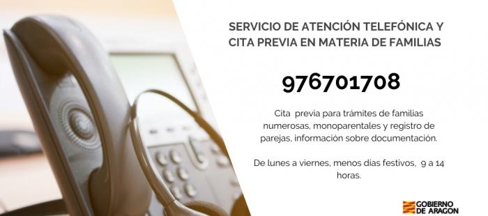 La Dirección General de Igualdad y Familias estrena servicio de cita previa por teléfono para los trámites de familia numerosa, monoparental y registro de parejas estables no casadas