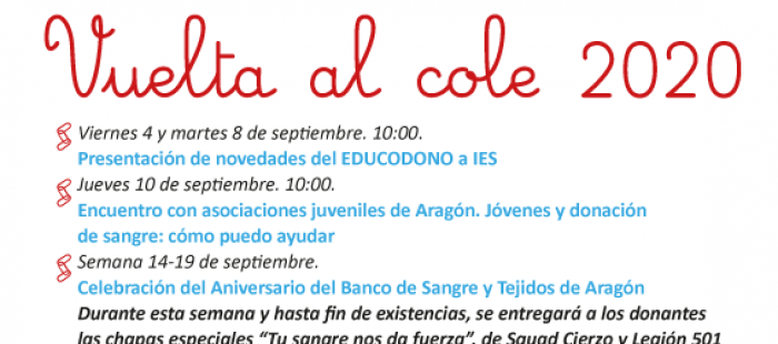 El Banco de Sangre y Tejidos de Aragón organiza un mes de encuentros virtuales con diferentes colectivos para impulsar la donación