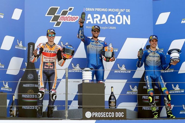 Podio español para finalizar el Gran Premio de Aragón de MotoGP