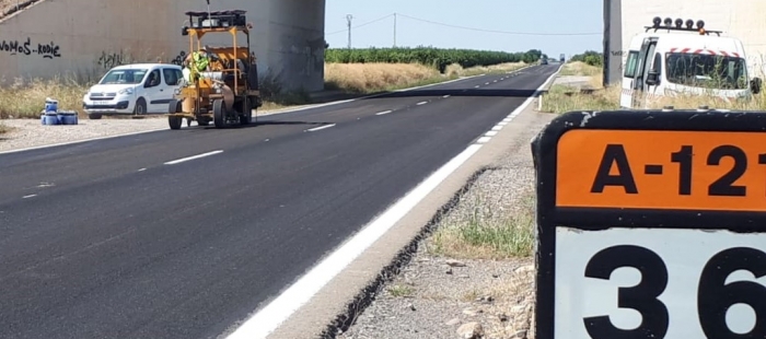 Finalizan los trabajos de mejora del firme en la carretera entre Ricla y Fuendejalón