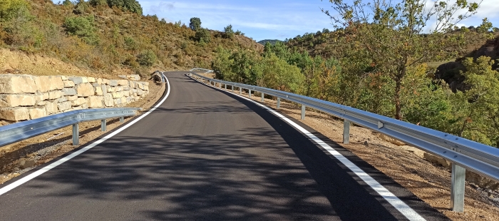 Finalizan las obras de la carretera entre Bernués y el cruce de Javierrelatre