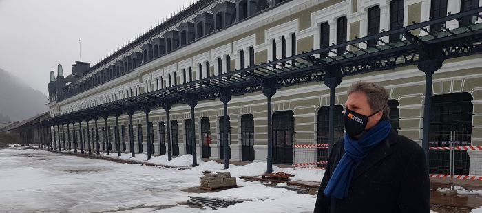 Visita virtual a las obras de la explanada de la Estación Internacional de Canfranc