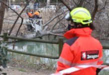 Los Bomberos de Zaragoza atienden 29 incidencias por las fuertes rachas de viento