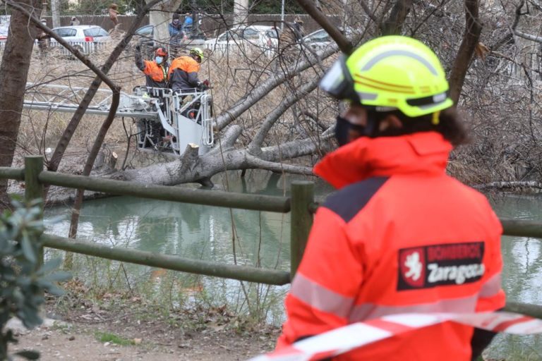 Los Bomberos de Zaragoza atienden 29 incidencias por las fuertes rachas de viento