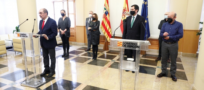 Agentes Sociales y Gobierno  organizan en cinco áreas las iniciativas del plan “Aragón, puede”