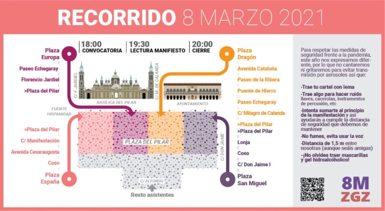 El 8-M se concentrará en la Plaza del Pilar