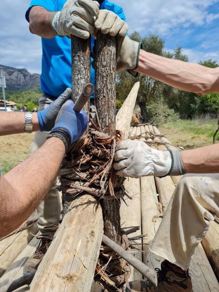 Los nabateros del Gállego realizan un acto simbólico, pensado ya en el descenso del año que viene