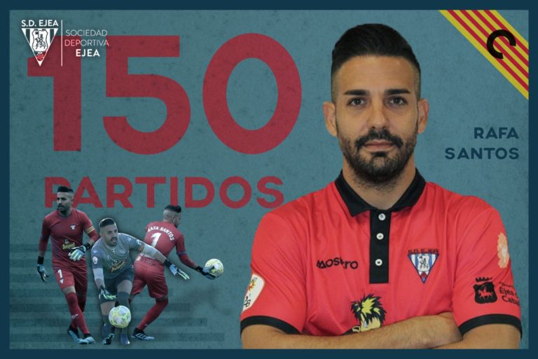La SD Ejea homenajea a Rafa Santos por sus 150 partidos con el club