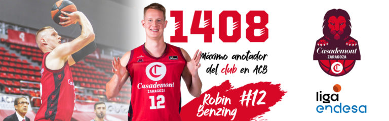 Robin Benzing se convierte en el máximo anotador de Casademont Zaragoza en Liga Endesa con 1.408 puntos