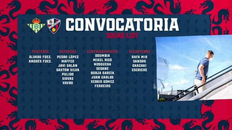 21 convocados para el vital encuentro de la SD Huesca ante el Real Betis Balompié