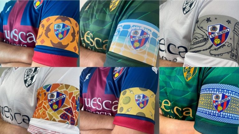 Los brazaletes de la SD Huesca, finalista en los Premios Nacionales de Creatividad