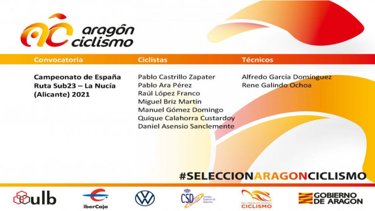 La selección aragonesa sub-23 disputará el Campeonato de España de Carretera este fin de semana