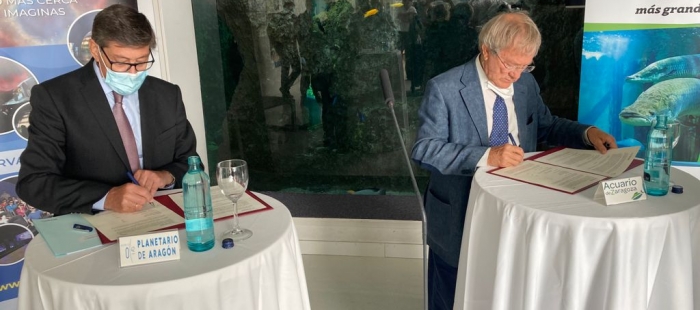 El Planetario de Aragón y el Acuario de Zaragoza firman un convenio para potenciar y aprovechar  sinergias