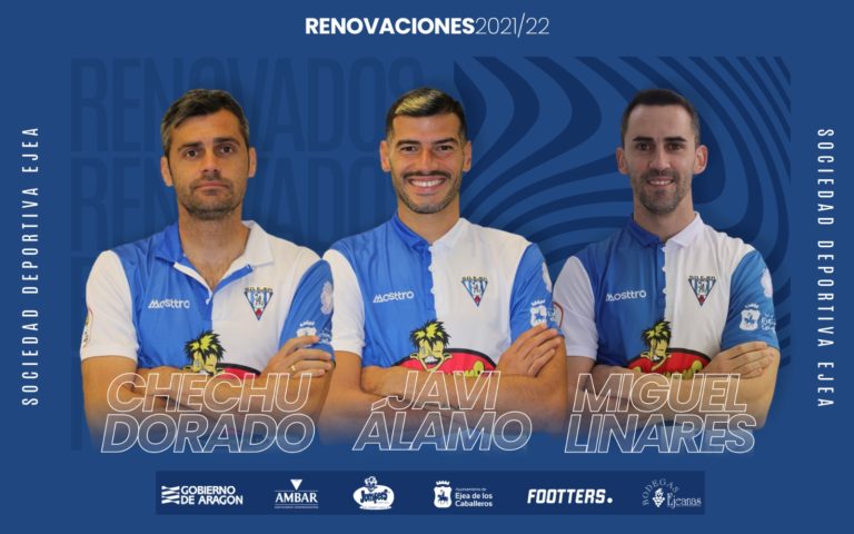 Chechu Dorado, Javi Álamo y Miguel Linares renuevan con la SD Ejea