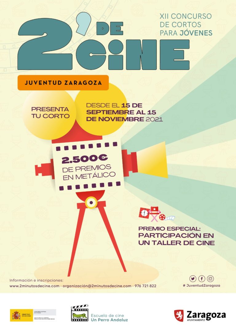 El Ayuntamiento de Zaragoza convoca el concurso ‘2 minutos de cine’ dirigido a jóvenes de entre 12 y 30 años
