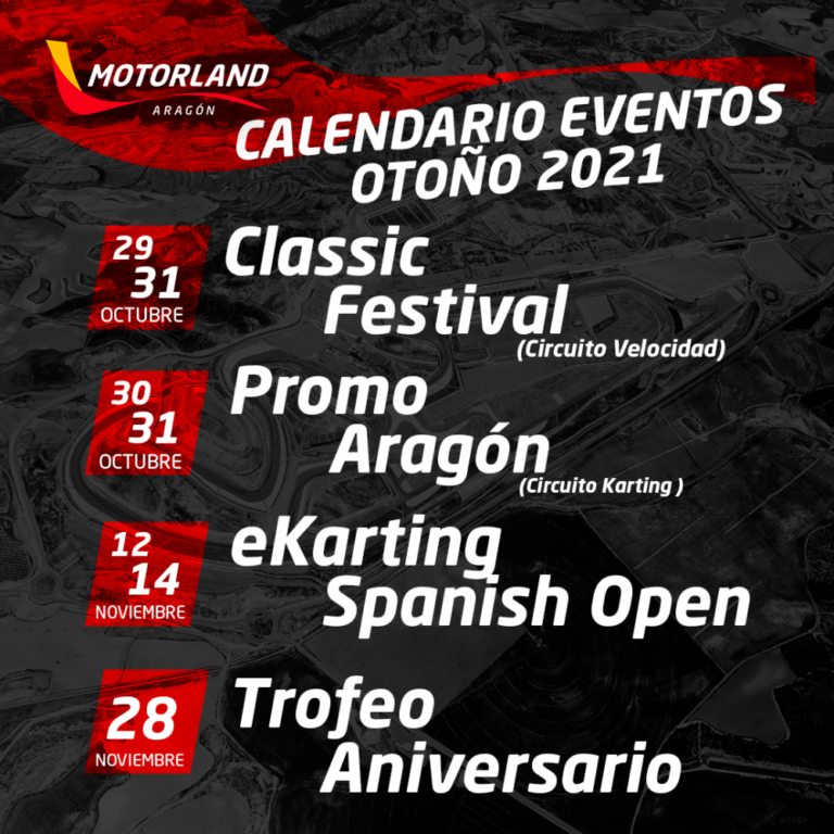 Continúan las citas deportivas en otoño en Motorland Aragón
