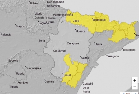 Ampliado el aviso amarillo por lluvias y tormentas en Pirineo oscense