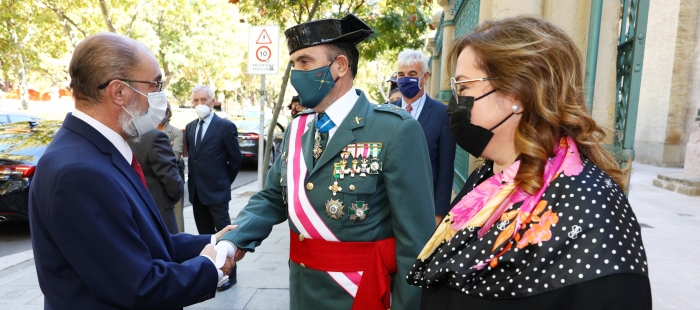 Lambán preside el acto de la patrona de la Guardia Civil en Zaragoza