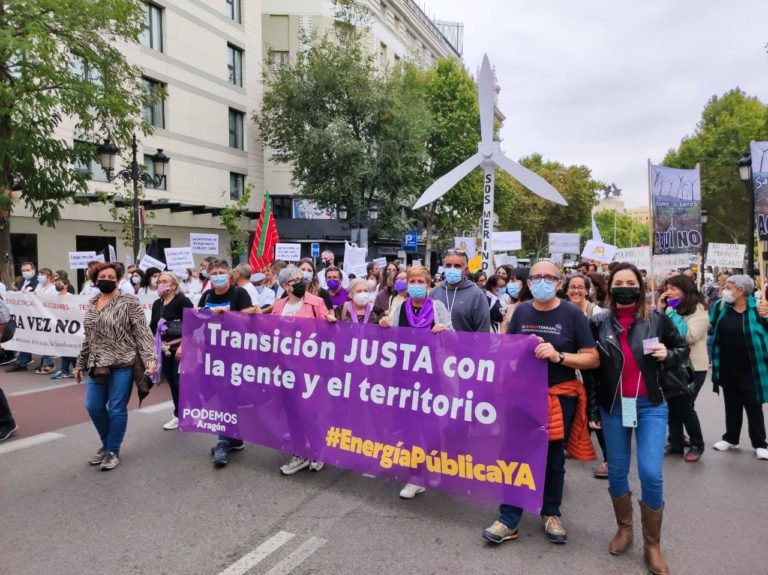 Podemos pide repensar el modelo de transición energética tras el éxito de la convocatoria en Madrid