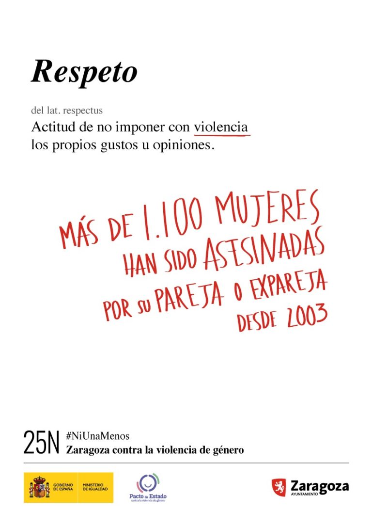 Zaragoza anima a romper el silencio contra la violencia de género con motivo del 25N