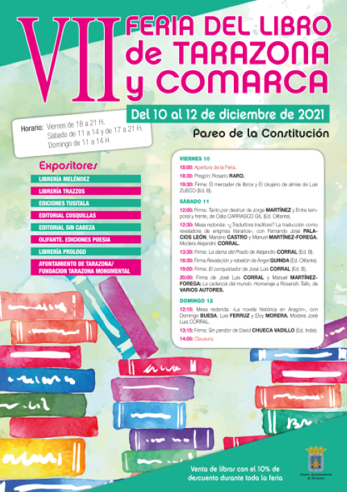 Tarazona retoma la Feria del libro con su VII edición los días 10, 11 y 12 de diciembre