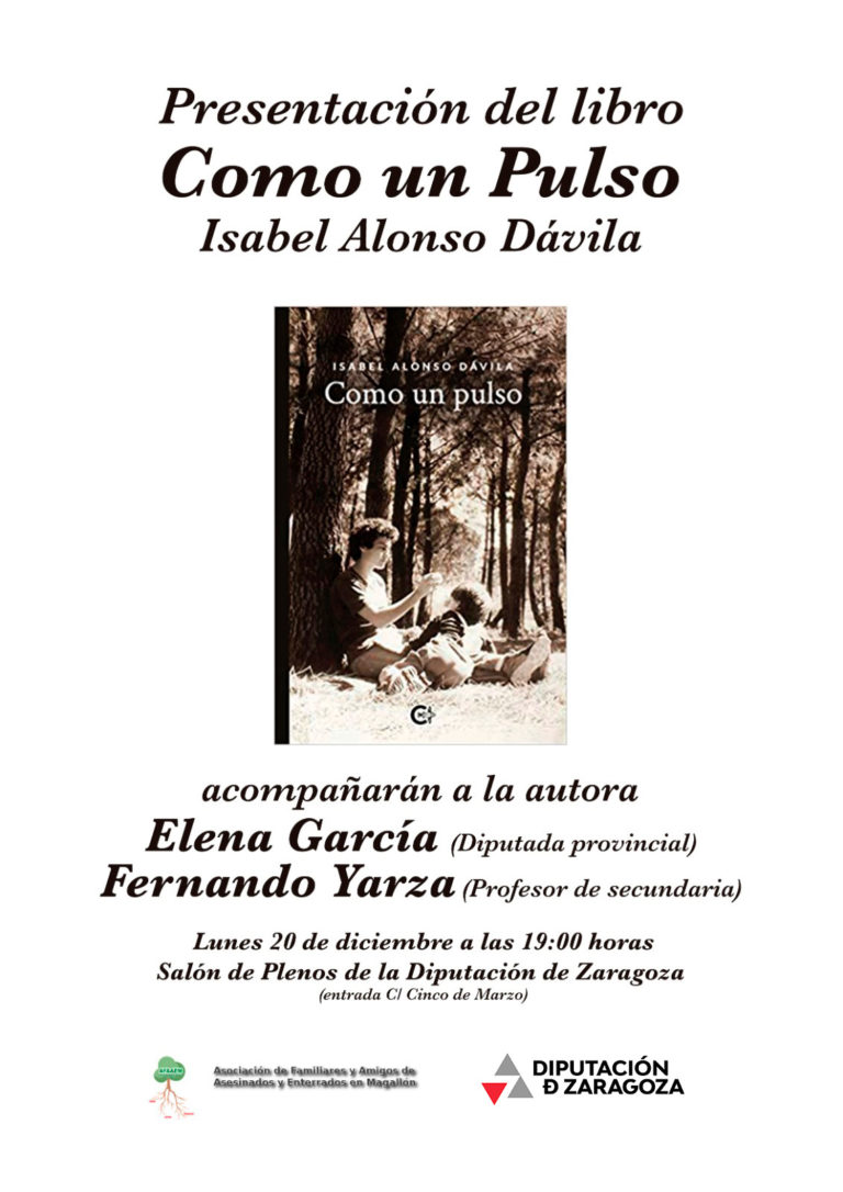 La DPZ acoge la presentación de ‘Como un Pulso’, una novela de Isabel Alonso sobre la represión a finales de la dictadura franquista