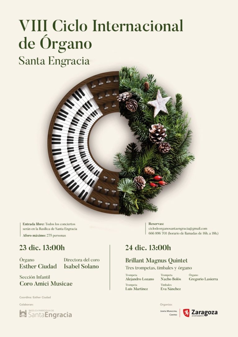 El IX Ciclo Internacional de Órgano impregnará de música Santa Engracia los próximos 21 y 23 de diciembre