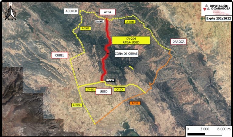 Las carreteras que conectan Atea y Used y Berrueco y Tornos quedarán cortadas al tráfico a partir de mañana lunes