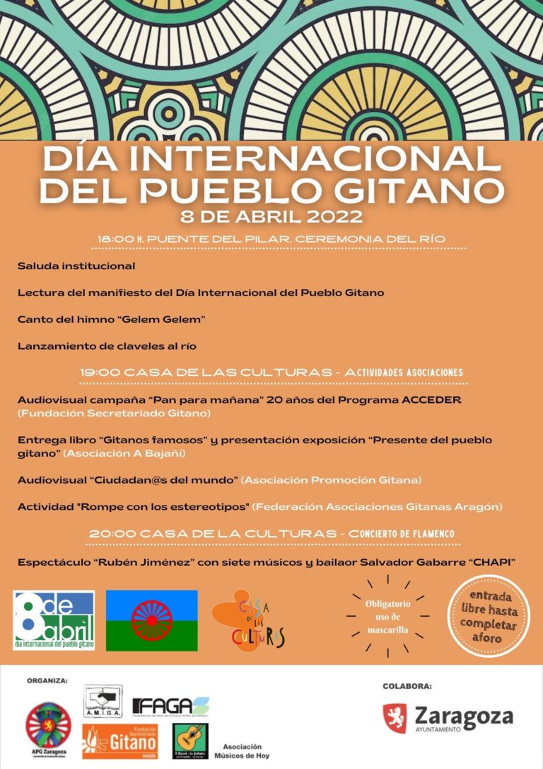Zaragoza celebra el Día Internacional del Pueblo Gitano con la tradicional Ceremonia del Río y varias actividades en la Casa de las Culturas