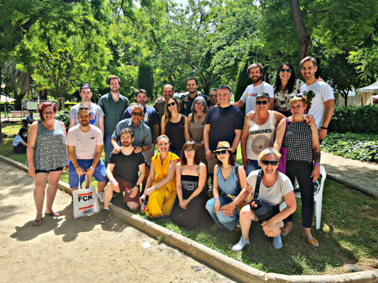 Maru Díaz participa con integrantes de Podemos Aragón en la Fiesta de la Primavera