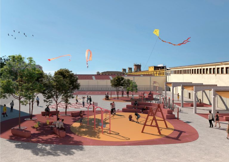 Urbanismo inicia las obras para transformar la plaza de Giesa en 4.200 m² de espacio público con juegos infantiles y equipamientos deportivos