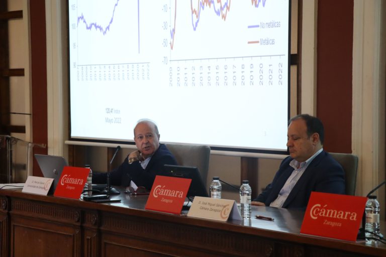 El informe de coyuntura de la Cámara predice un crecimiento del PIB de Aragón para 2022 del 3,9% y del 2% para 2023