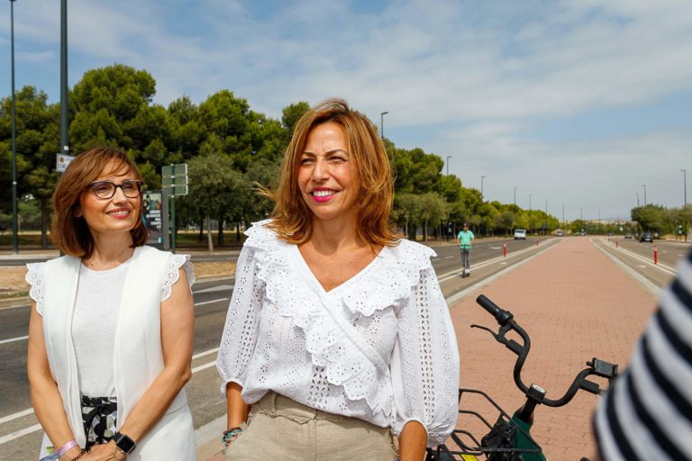 Finalizan las obras del nuevo carril bici de la Prolongación de Gómez Laguna