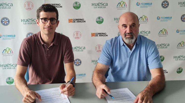Club Hielo Jaca y Club Hockey Línea Zaragoza All Stars firman un convenio de colaboración