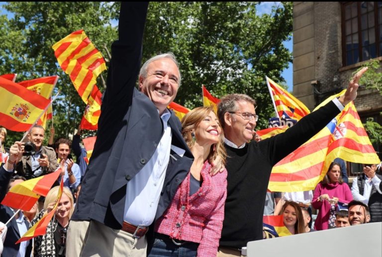 Azcón se reivindica como la alternativa de centro, moderada y aragonesista al Gobierno socialista de Lambán