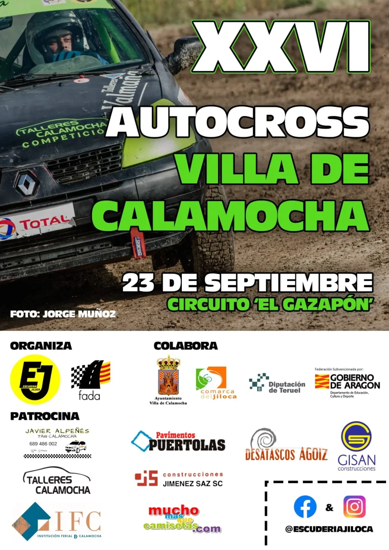 El Autocross Villa de Calamocha se celebrará finalmente el sábado, 23 de septiembre
