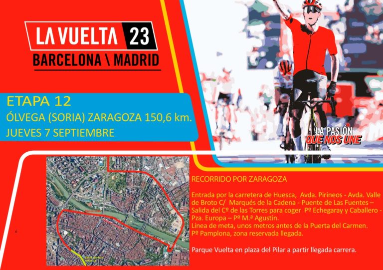 La etapa de la Vuelta a España en Zaragoza adelanta su meta al Paseo de María Agustín