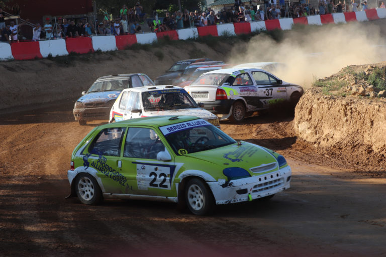 Javier Navarro (II), Jesús Santillán (I) e Igor Ayensa (CC), vencedores en el XXVI Autocross Villa de Calamocha  