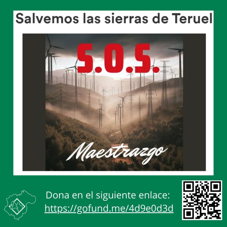 El Movimiento ciudadano Teruel Existe inicia una campaña de recaudación de fondos para frenar las macro renovables en los juzgados