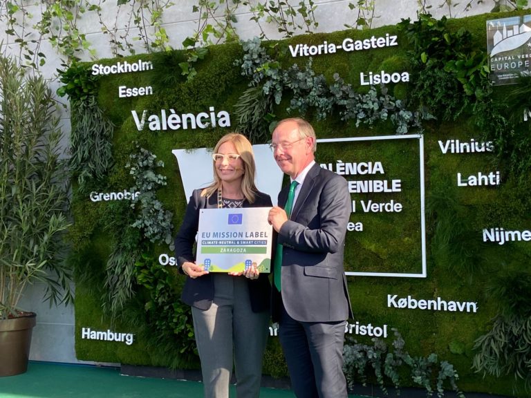 Zaragoza recibe el sello de la misión de ciudades climáticamente neutras