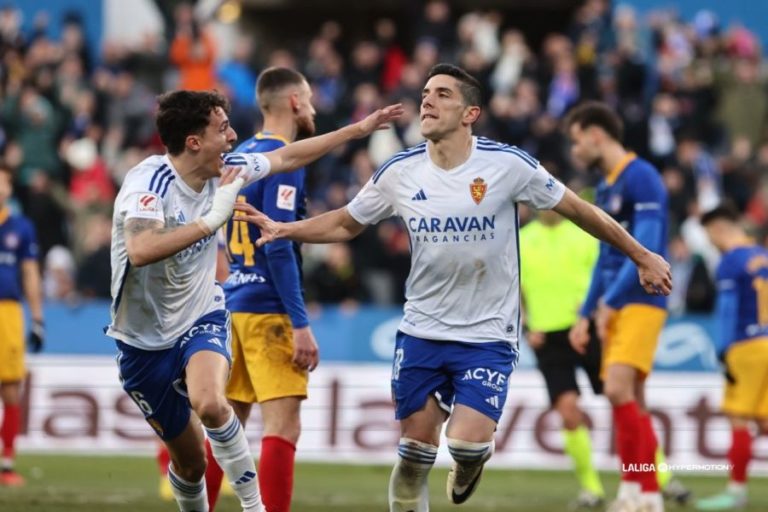 Victoria del Real Zaragoza ante el Andorra tras cuatro jornadas consecutivas con empate (2-0)