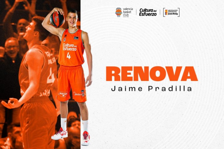 El aragonés Jaime Pradilla renueva con Valencia Basket hasta 2027