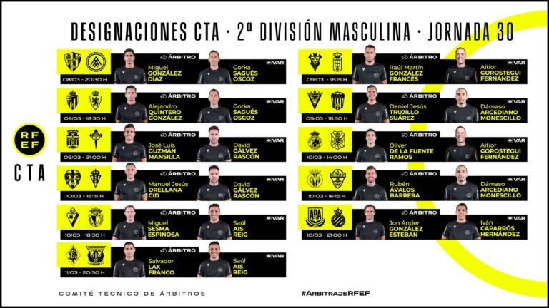 Quintero González, árbitro designado para el encuentro entre el Real Valladolid y el Real Zaragoza