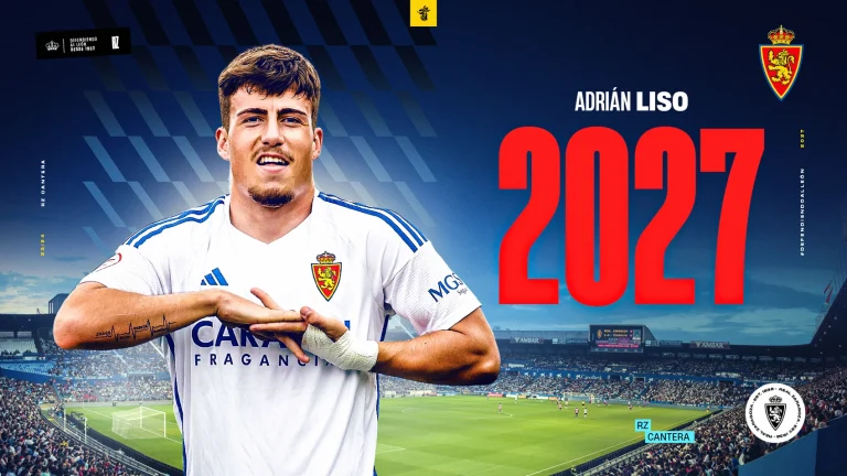 Adrián Liso renueva con el Real Zaragoza hasta el año 2027