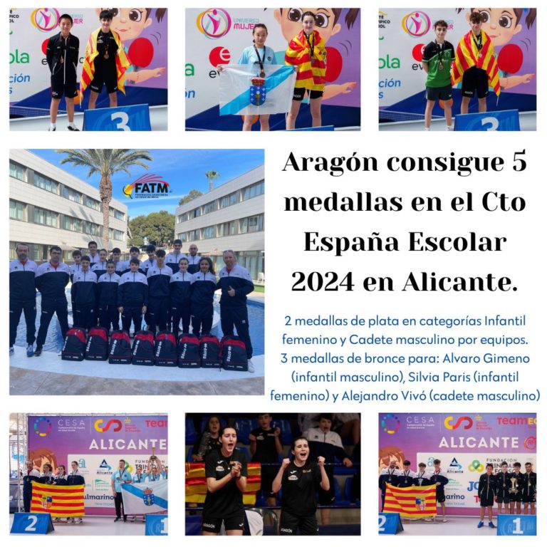 Cinco preseas para Aragón en el Campeonato de España en Edad Escolar